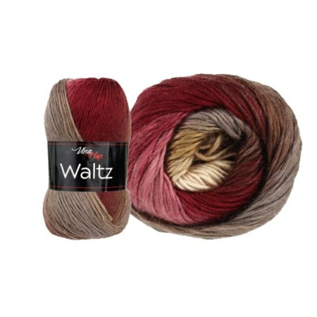 Włóczka WALTZ 100g  bordo/beż/krem  5719 . 100% Akryl, Dł: 240 m