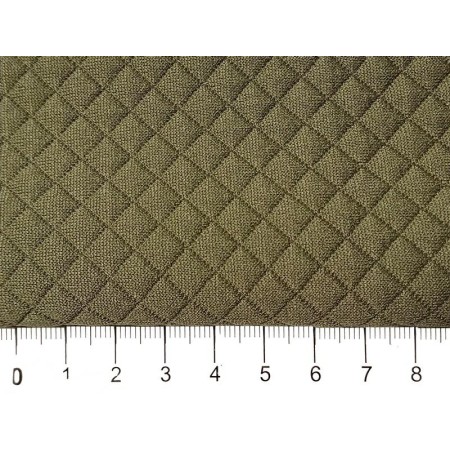 Dzianina pikowana KR7  khaki  krateczka 7x7mm ,  szerokośc tkaniny 150 cm